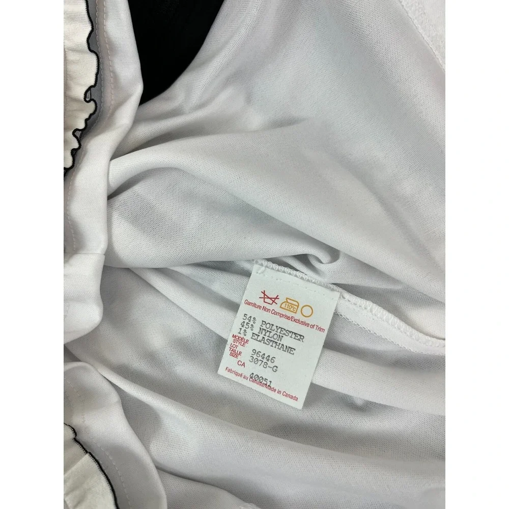 Frank Lyman Women's Jacket US Size 12 White Black Stripe Ruffled Layers Designer